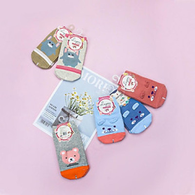 Tất sơ sinh bé gái 0 - 3 tuổi LUPERI LP27 chất cotton co giãn thấm hút mồ hôi kháng khuẩn an toàn cho da bé