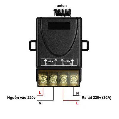 Công tắc điều khiển từ xa 100M xuyên tường công suất lớn 30A (3000W)/ điện áp 110-220V (Đen)