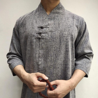 ĐỒ LAM ĐI CHÙA Set Nam Cao Cấp Vạt Xéo
