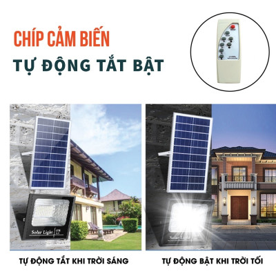 Đèn năng lượng mặt trời 60W - 45W - 80W - 100W - 180W, Hoàn toàn không sử dụng điện, có điều khiển từ xa - D1082
