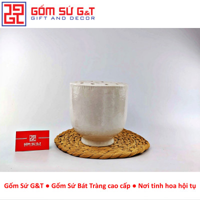 Lọ hoa dáng đài sen Gốm Sứ G&T