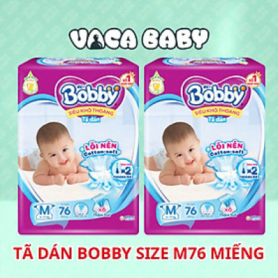 Combo 2 Gói Tã Bỉm DÁN Bobby đủ size S80/M76/L68/XL62/XXL56 miếng