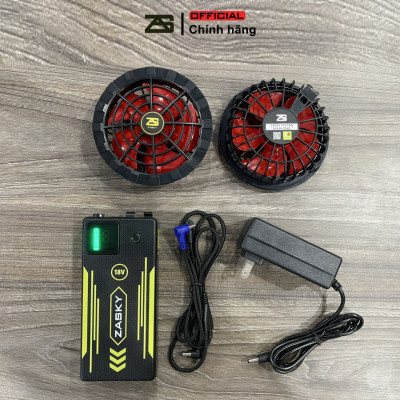 [BÁN CHẠY] Bộ Áo Điều Hoà ZASKY Nhật Bản Pin Dung Lượng 40.000mah Cao Cấp Chạy 18-20 Tiếng, Tặng Đá Khô Làm Mát, Bảo Hành 12 Tháng Lỗi 1 Đổi 1