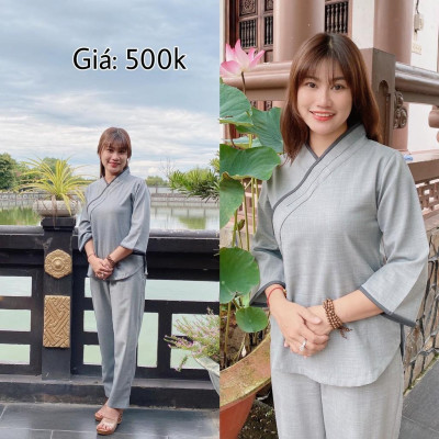 ĐỒ LAM ĐI CHÙA Chéo Nữ Vải Hàn Quốc