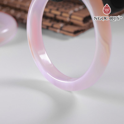 Vòng tay đá Chalcedony hồng nhạt vân - Ngọc Quý Gemstones