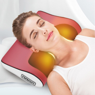 Gối Massage, Máy Massage Hồng Ngoại Cổ Vai Gáy Lưng Giảm Đau Đầu Hiệu Quả 16 Bi Cao Cấp Thế Hệ Mới
