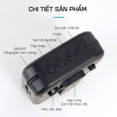 Loa Trợ Giảng Có Dây Hỗ Trợ Nghe Nhạc Bluetooth 5.0 SHIDU SD-M100 - Hàng Chính Hãng