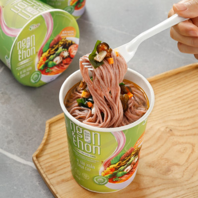 Thùng 24 ly bún gạo lứt ăn liền NGON & THON - Vị tảo xoắn chua cay