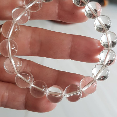 Vòng tay phong thủy may mắn đá thạch anh trắng tự nhiên rẻ đẹp Size vòng 10mm hay 10li chuẩn hợp Nữ mệnh kim mệnh Thủy Đá thạch anh trắng tự nhiên đeo tốt sức khỏe, tim mạch, may mắn thuận lợi công việc cuộc sống ạ