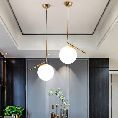 Đèn thả trần trang trí cao cấp hiện đại hình cầu trang nhã mạ Crom đẹp mắt MOON LAMP - đã bao gồm bóng LED