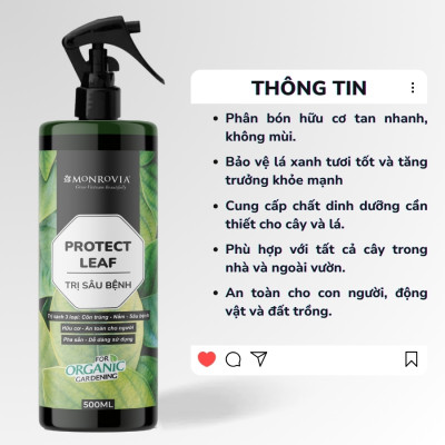 Combo phân bón TRỊ SÂU BỆNH, DƯỠNG LÁ MONROVIA hữu cơ giúp cây khỏe, lá xanh mướt cho cây cảnh