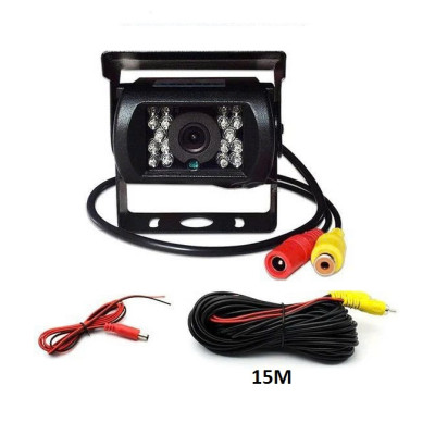 Bộ Màn Hình Camera Lùi Cho Xe Tải 24V 7.0 Inch Cáp 15M Camera 18 LED Hồng Ngoại Nhìn Trong Đêm Cho Xe Buýt Xe Tải Container Xe Công Trình