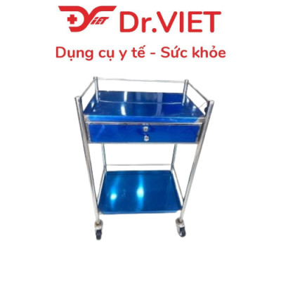 Xe đẩy Inox DrViet - 30x40 - 2 tầng - Một hộc