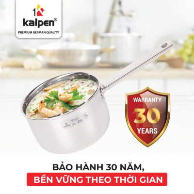 Quánh Inox 304 Đúc Liền Khối Kalpen Emer EM16 - 16Cm, Dung tích 1,5L, Dùng các dòng bếp...
