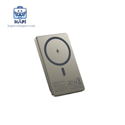 Sạc dự phòng từ tính hàng chính hãng WiWU Explore 5.000/10.000mAh, siêu mỏng, sạc không dây 15W, LED độc lạ