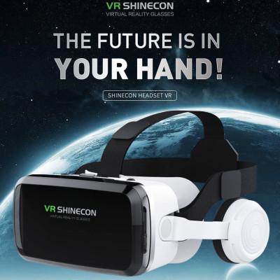 Hàng Chính Hãng - Kính Thực Tế Ảo VR Shinecon G04BS Model 2021 Tai Nghe Kết Nối Bluetooth Hỗ Trợ Điện Thoại 6.5 Inches