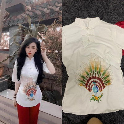ĐỒ LAM ĐI CHÙA Mẫu Chim Công Thêu Cao Cấp