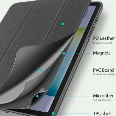 Bao da dành cho Samsung Galaxy Tab S6 Lite P610/P615 DUX DUCIS Smartcover - Hàng nhập khẩu