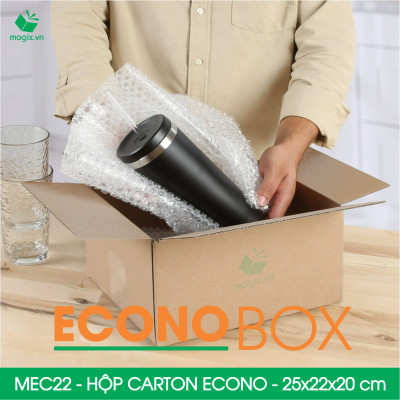 MEC22 - 25x22x20 cm - Combo 100 thùng hộp carton trơn siêu tiết kiệm ECONO