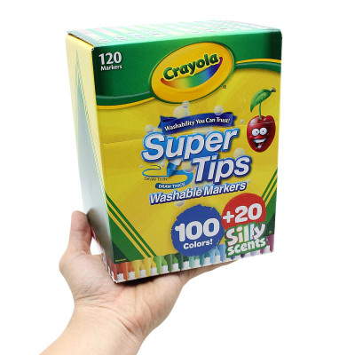 Hộp 120 Bút Lông Màu Super Tips - Dễ Tẩy Rửa - Crayola 585120