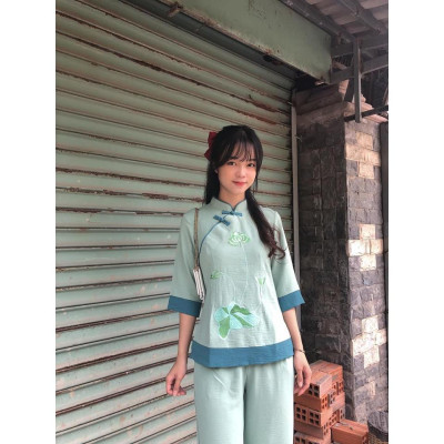 ĐỒ LAM ĐI CHÙA  Đài Loan Đũi Cao Cấp