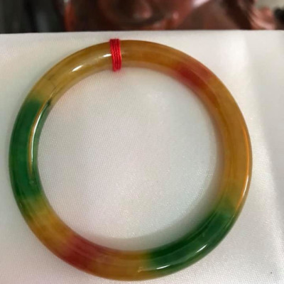 VÒNG CẨM THẠCH 3 MÀU VÀNG XANH ĐỎ ĐẬM Size 50MM x Dầy 7,2mm NỮ 45KG-54KG