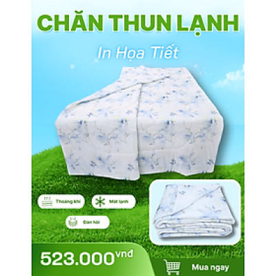 Chăn chần Thun Lạnh 180x200 in Họa Tiết