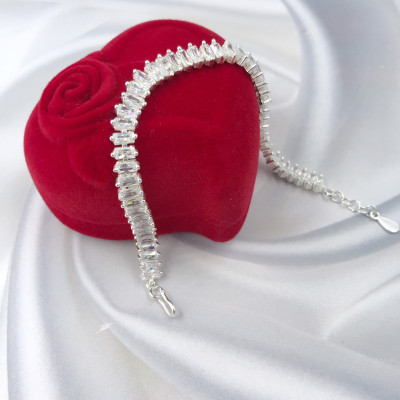 Vòng Tay Nữ Bạc 925 Dãy Đá CZ Cao Cấp Sang Trọng BẠC HIỂU MINH LTU548