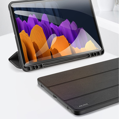 Bao da dành cho SamSung Galaxy Tab S7 Fe chính hãng Dux Ducis Domo chống sốc, có khay đựng bút - hàng chính hãng