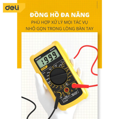 Đồng hồ vạn năng Deli chính hãng - Màn hình LED kỹ thuật số - Phạm vi đo 600V - Hàng chính hãng - DL8490