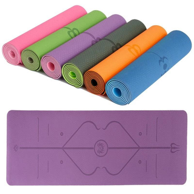Thảm Yoga Định Tuyến Dày 8ly Chống Trơn Trượt Kèm Túi