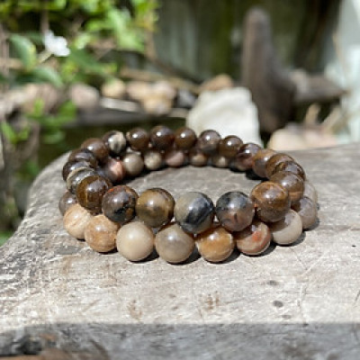 Vòng tay gỗ hóa thạch 8ly NHASAN VG05 Món quà tuyệt vời cho người thân