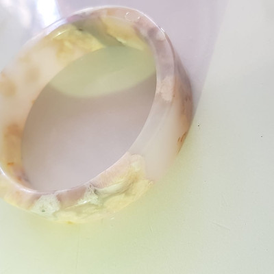 Vòng tay Nữ Mã Não Bản Vuông bông rau câu Ni 50mm x cao 13mm x dầy 5mm Nữ 45kg - 50kg đeo đẹp xinh tay lắm ạ