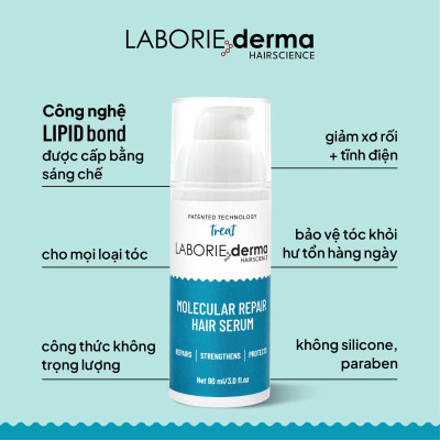 Serum dưỡng giúp phục hồi tóc LABORIE derma Molecular Repair Hair Serum 90ml