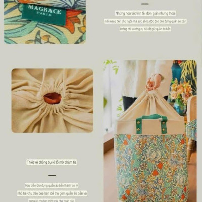 Giỏ đựng quần áo giặt là cao cấp Magrace hàng chính hãng