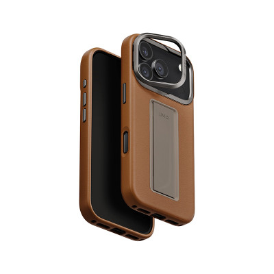 Ốp Lưng Cho iPhone 17 Pro/ 17 Pro Max UNIQ HELDRO PRO Da Hybrid + FlexGrip Chân Đế Ẩn Làm Viền Camera Hỗ Trợ Sạc Không Dây Hàng Chính Hãng