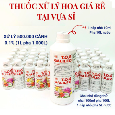 Nước Dưỡng Hoa Tươi Lâu TOG GALILEO nhập khẩu Israel giúp hoa tươi lâu gấp 2 lần và 3-5 ngày không cần thay nước tại nhà vườn, chợ sỉ hoa (1L "đậm đặc" pha 1.000L nước)