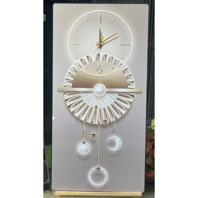 (ẢNH THẬT) Tranh đồng hồ treo tráng gương họa tiết sang trọng 6 trang trí phòng khách, quà tân gia