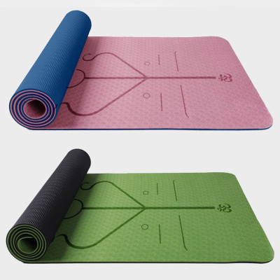 Thảm Yoga Định Tuyến Dày 8ly Chống Trơn Trượt Kèm Túi