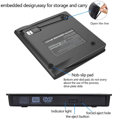 Ổ đĩa dvd gắn ngoài qua cổng USB 3.0 & Type C tiện lợi dùng được cho laptop và máy bàn PC, không kén đĩa