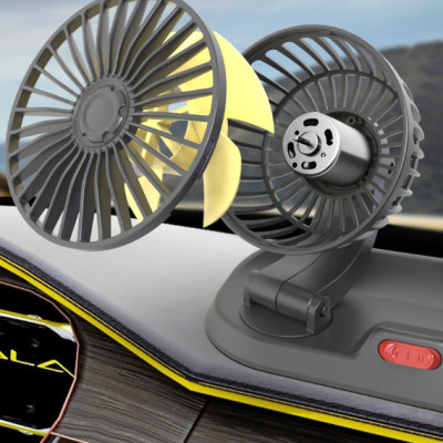 Quạt đôi cho xe oto xoay 360 độ hàng đẹp cao cấp công suất 5W phù hợp mọi loại xe (Tặng kèm quà ngẫu nhiên)