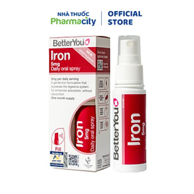 Thực phẩm bảo vệ sức khỏe BetterYou Iron 5mg Daily Oral Spray