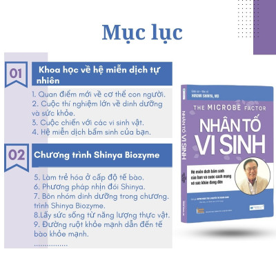 Combo 4 cuốn: Bí mật dinh dưỡng + Ăn lành sống mạnh + Nhân tố vi sinh + Enzyme chống lão hoá