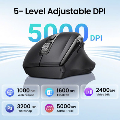 Chuột không dây bluetooth Ugreen 55375 5000DPI 5 cấp độ - Hàng chính hãng