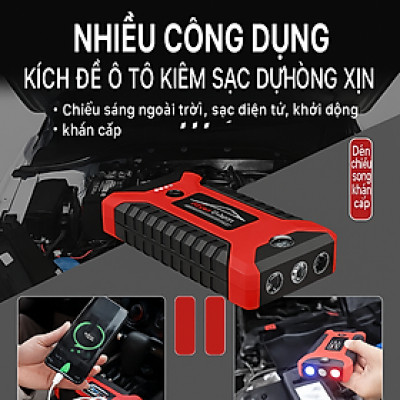 Kích Đề Nổ Ô Tô Nhật Bản Loại Xịn – Dùng Được Cho Xe Máy, Ô Tô, Có Đèn Pin Và Sạc Dự Phòng Cực Đỉnh