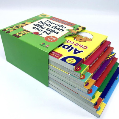 Sách - Combo Bộ hộp thư viện hình ảnh đầu tiên cho bé từ 0 - 6 tuổi song ngữ và Kỹ năng giao tiếp ứng xử bằng tranh