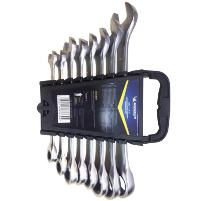 Bộ cờ lê vòng miệng 8 chi tiết 8mm - 19mm đa năng Michelin DS001 - Chìa khóa mở, có hộp đựng, thép chuyên dụng, mở đai ốc bulông dễ dàng
