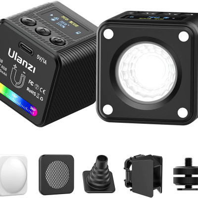 Đèn led COB Ulanzi L2 RGB dung lượng pin 800mAh tích hợp nam châm cùng 11 chế độ hiệu ứng sáng - Hàng Chính Hãng. ULANZI L2 RGB COB Video Light Mini Cube Lights, LED Camera Light 360° Full Color Portable Photography Video Lighting,11 Dynamic Light Effects