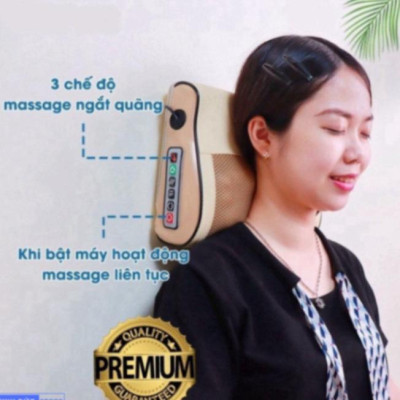 ( Loại 1) Gối massage cổ vai gáy, máy massage hồng ngoại 20 bi cao cấp hỗ trợ mát xa toàn thân