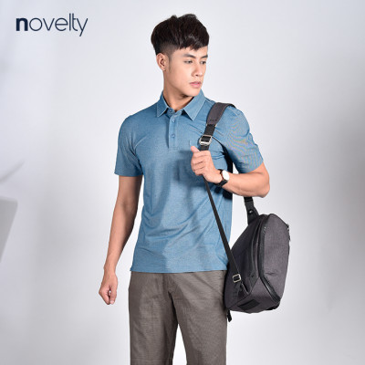 Áo thun Novelty NATMMTMT3R181078N xanh coban cổ sơ mi